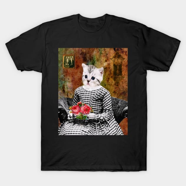 Cat On A Chair-Available As Art Prints-Mugs,Cases,Duvets,T Shirts,Stickers,etc T-Shirt by born30